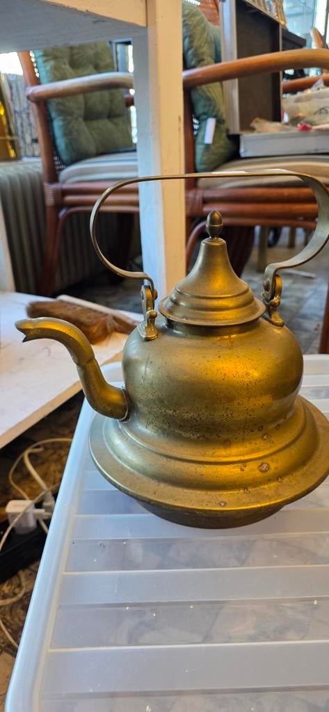 Antieke koperen theepot / waterketel, Antiek en Kunst, Antiek | Koper en Brons, Ophalen of Verzenden, Koper