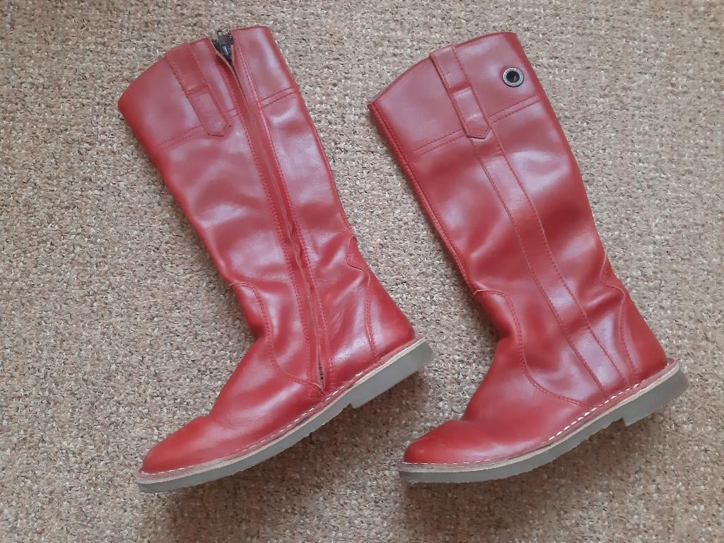 rode lange leren laarzen Giga maat 33, Ophalen, Meisje, Giga, Laarzen