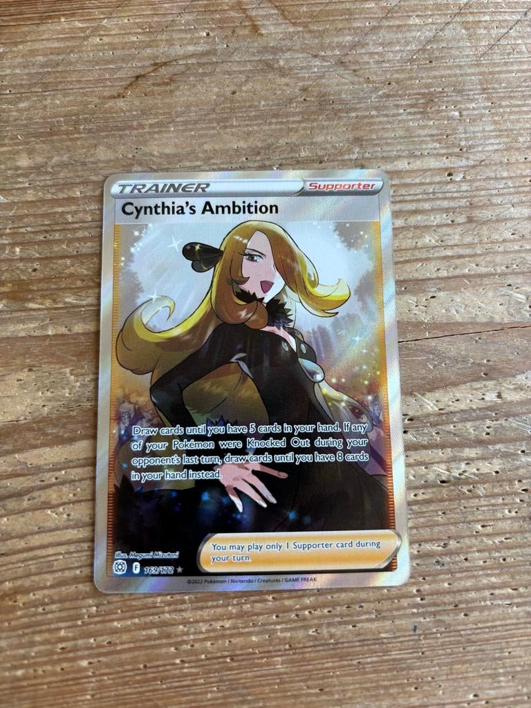 Pokémon Cynthia's Ambition Trainer kaart, Ophalen of Verzenden, Gebruikt, Losse kaart, Foil