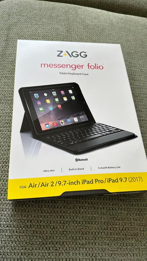 Zagg messenger folio, Ophalen of Verzenden, Zo goed als nieuw, 10 inch, Bescherming voor- en achterkant