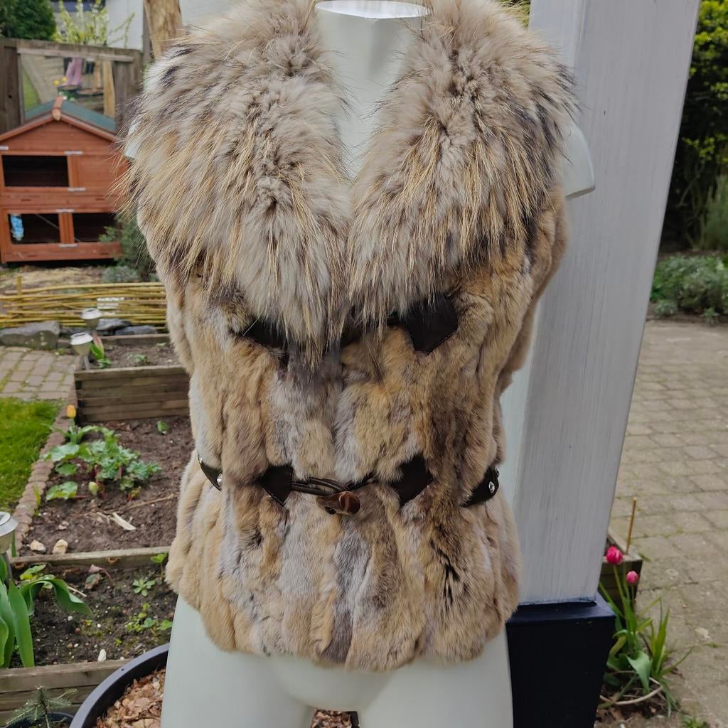 Vintage ! Bont bodywarmer / Maat L, Kleding | Dames, Bodywarmers, Ophalen, Zo goed als nieuw, Maat 38/40 (M), Bruin