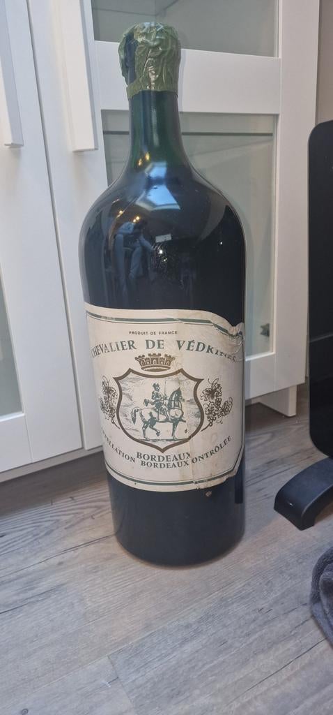 Grote decoratieve wijnfles Chevalier de Védérine Bordeaux, Verzamelen, Wijnen, Ophalen of Verzenden, Nieuw, Frankrijk, Rode wijn