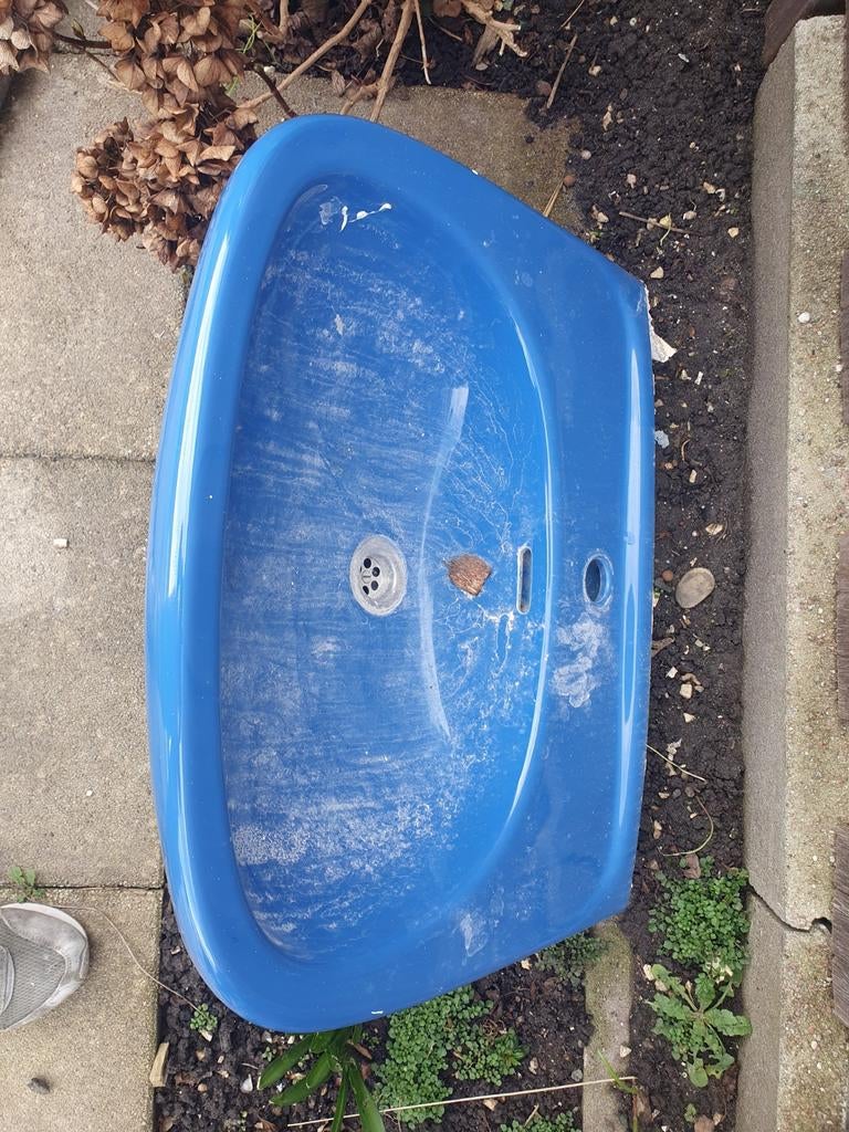 Blauwe wastafel, Minder dan 100 cm, Wasbak of Wastafel, 25 tot 50 cm, 50 tot 100 cm