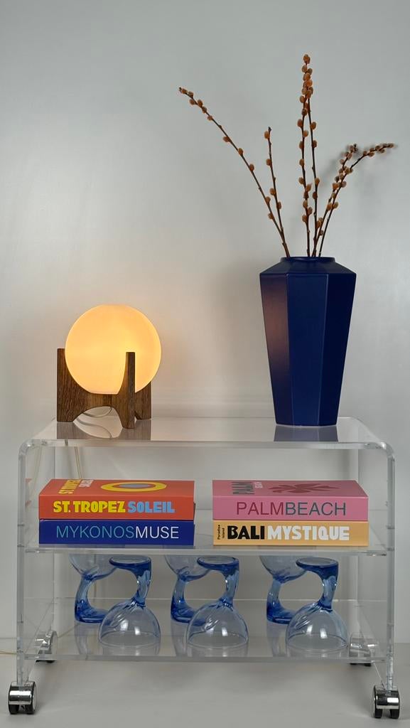 Transparant acryl plexiglas bar cart - audio meubel chroom, Kunststof, 50 tot 100 cm, ., Zo goed als nieuw