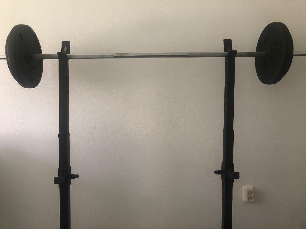 squatrek met halterstang + gewichten, Ophalen, Gebruikt, Overige typen