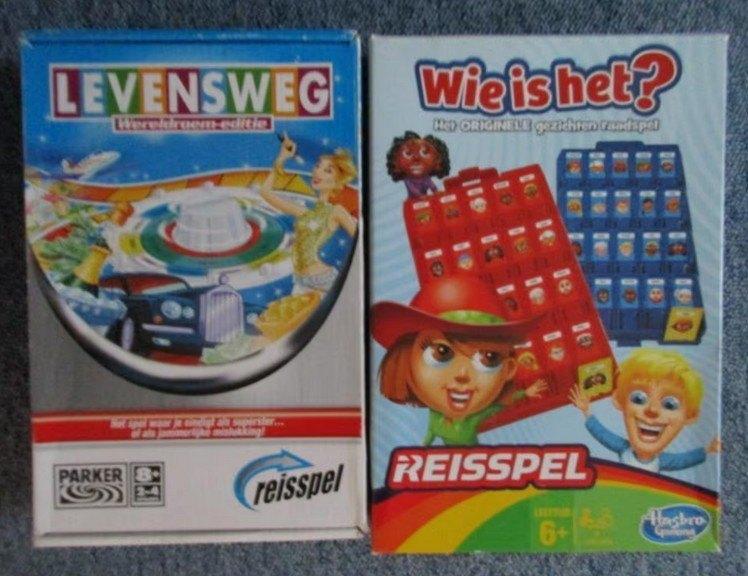 reisspel Levensweg van Parker / Wie is het van Hasbro à 2,00, Ophalen of Verzenden, Zo goed als nieuw, Reisspel