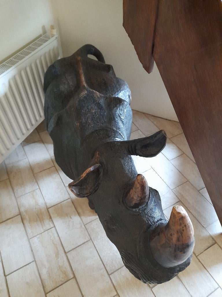 grote houten neushoorn, Antiek en Kunst, Ophalen