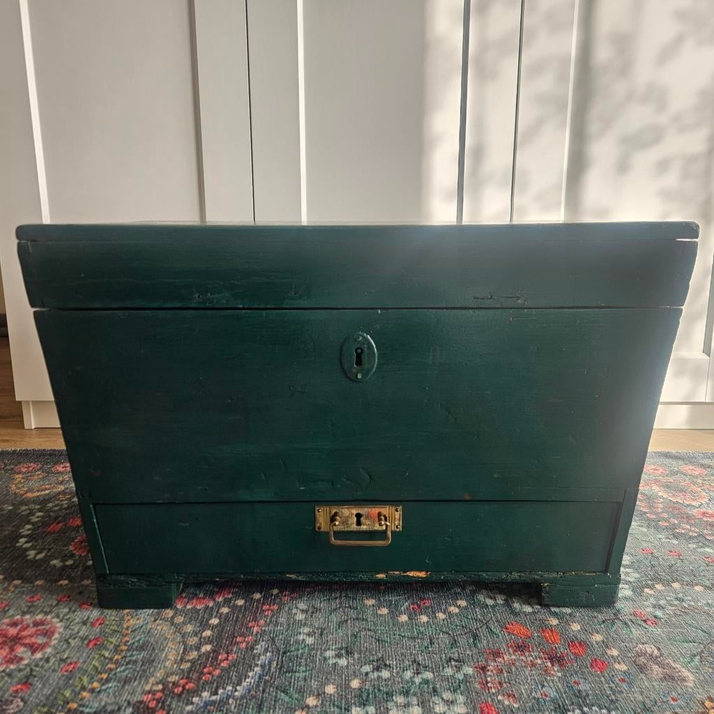 Zweedse antieke scheepskist., Ophalen, 50 tot 100 cm, Minder dan 50 cm, Minder dan 50 cm