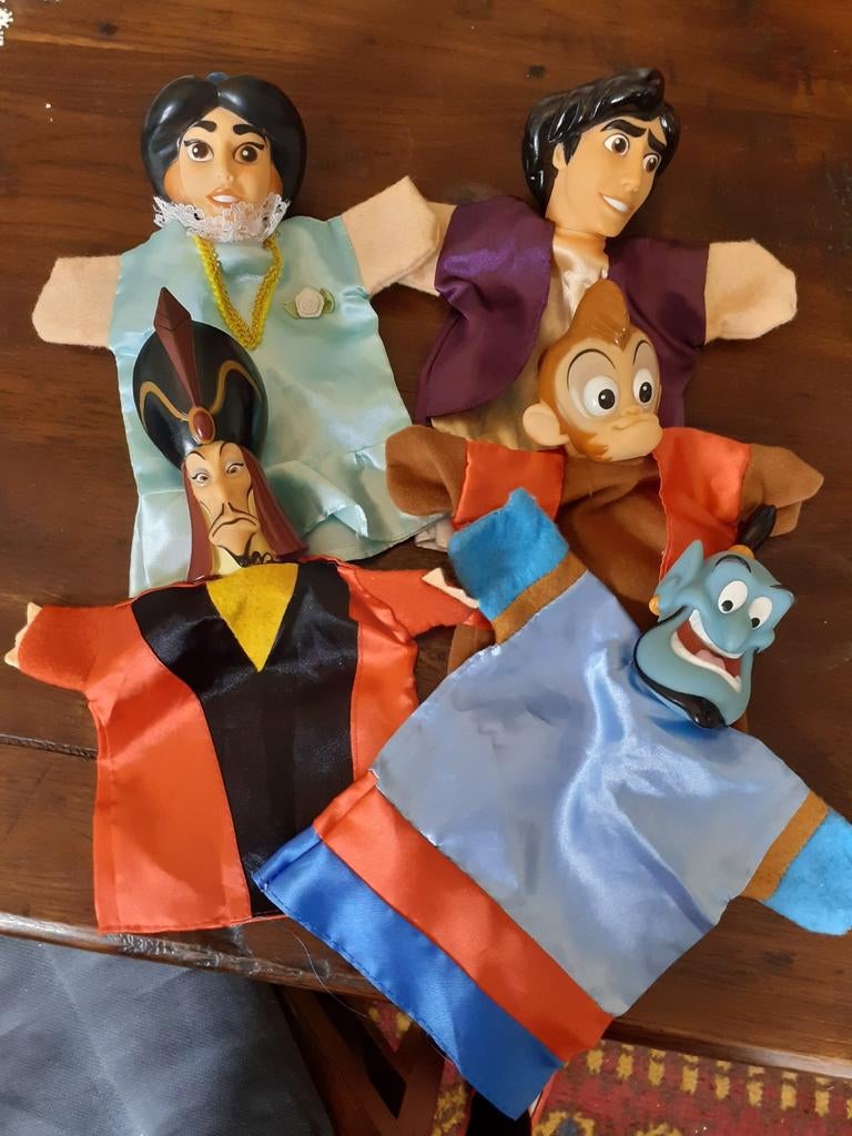 Aladdin handpoppen poppenkastpoppen Disney, Verzamelen, Poppen, Zo goed als nieuw, Pop, Ophalen of Verzenden