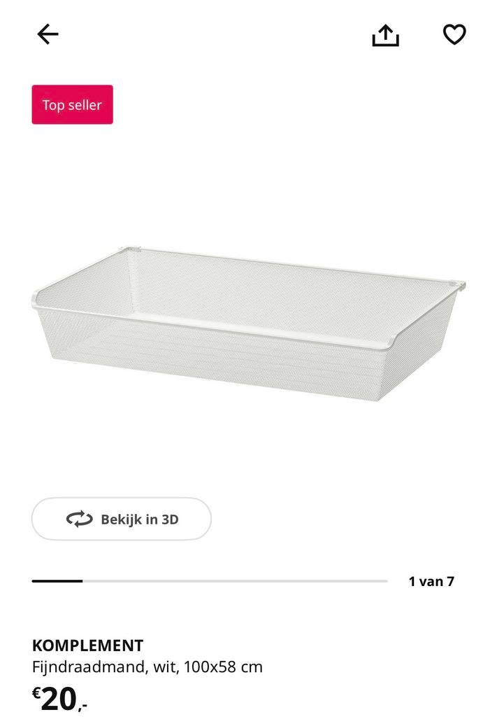 Ikea pax draadmand lade 100x58, Ophalen, 50 tot 100 cm, Zo goed als nieuw, Minder dan 100 cm