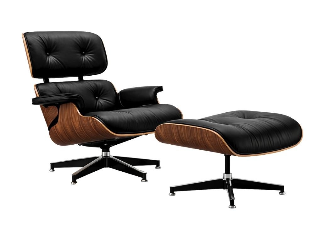 Lounge Chair met Hocker - Zwart - Hout - NIEUW - SALE!, Huis en Inrichting, Fauteuils, Fauteuil, Lounge Chair, Nieuw, 75 tot 100 cm