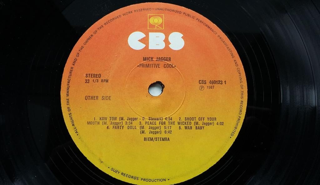 1987 Langspeelplaat LP Plaat Mick Jagger - Primitive Cool, Ophalen of Verzenden, Gebruikt, 12 inch, Poprock