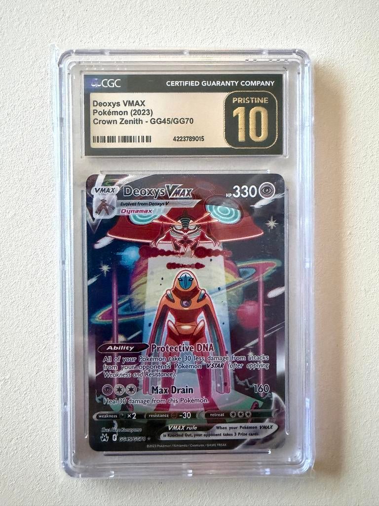 Deoxys VMAX Pokémon Kaart CGC Pristine 10 Crown Zenith, Ophalen of Verzenden, Nieuw