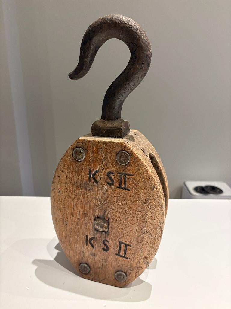 Houten katrol, Ophalen of Verzenden