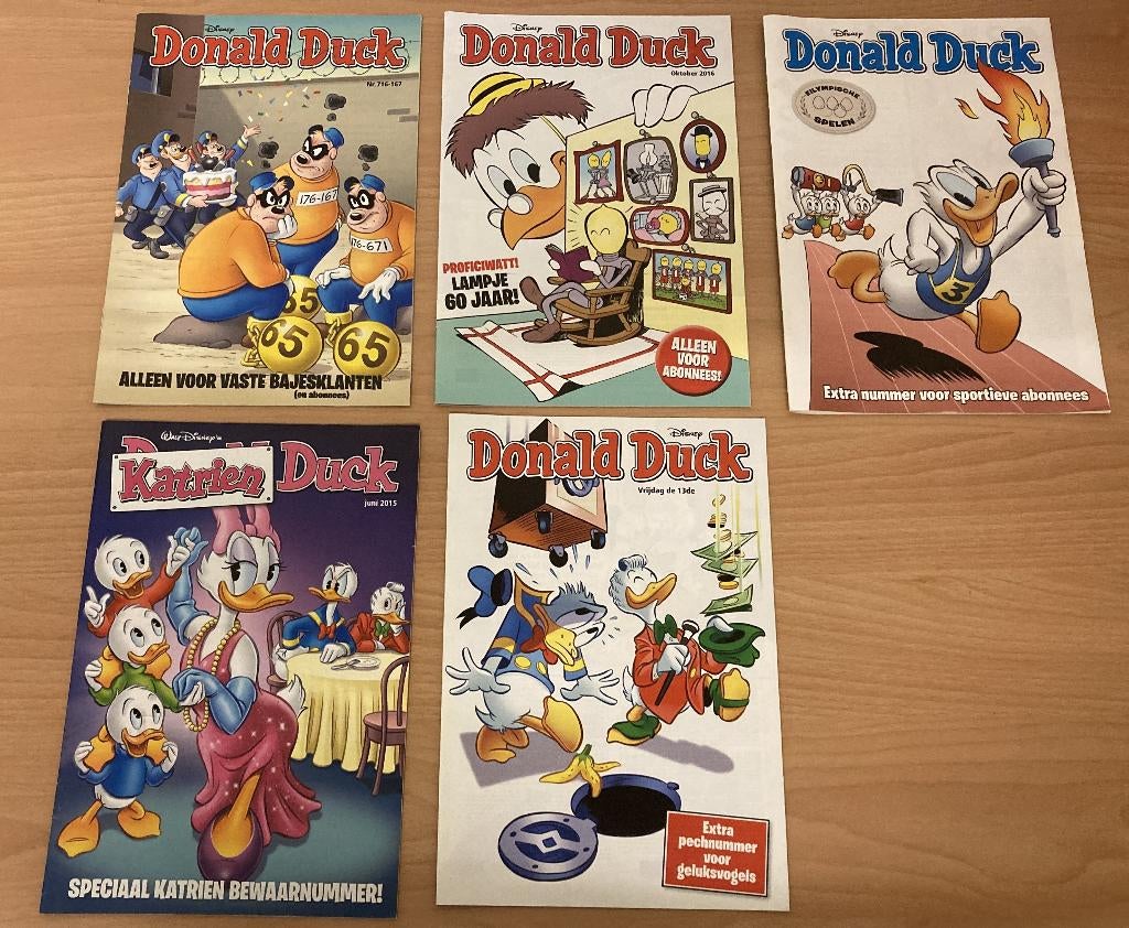 5 Speciale uitgave stripbladen DONALD DUCK / KATRIEN, Boeken, Stripboeken, Meerdere stripboeken, Ophalen of Verzenden, Zo goed als nieuw