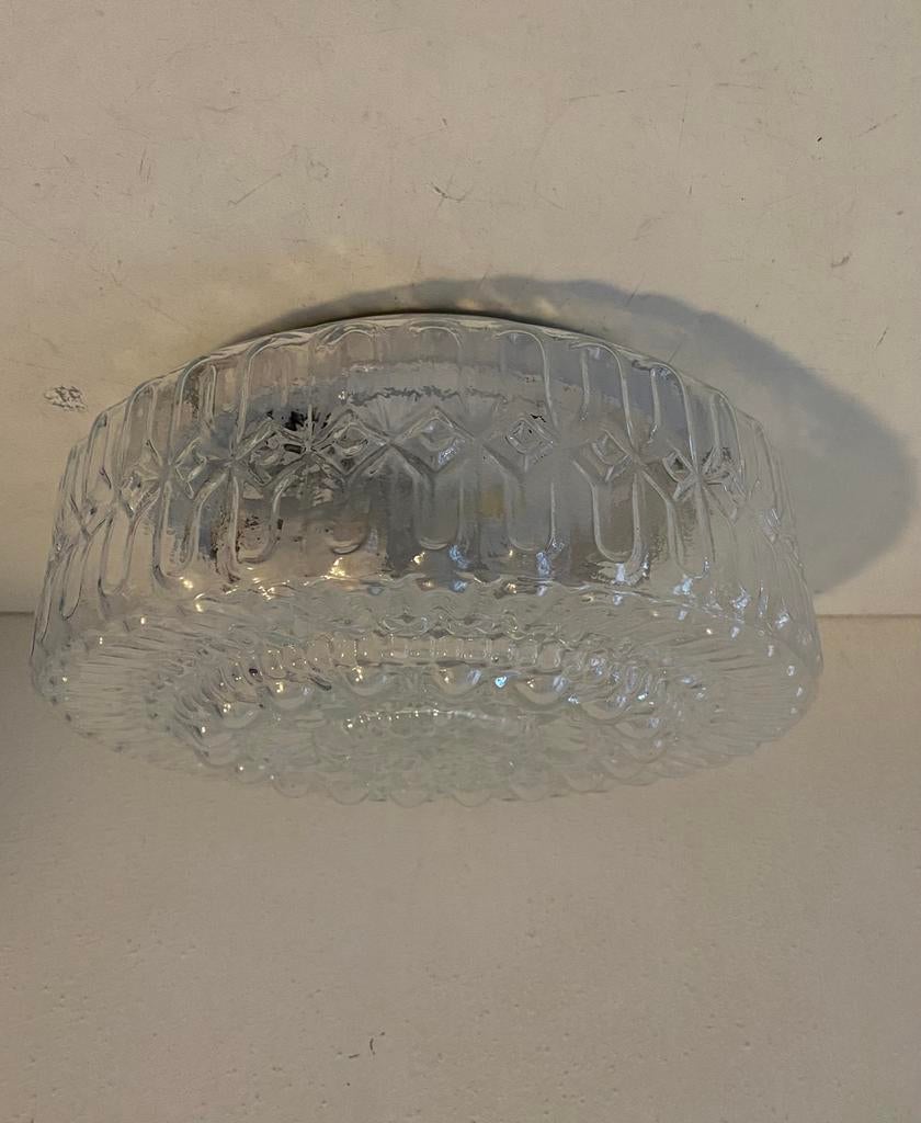 Reliëf glazen plafondlamp , jaren 70, Ophalen of Verzenden, Huis en Inrichting