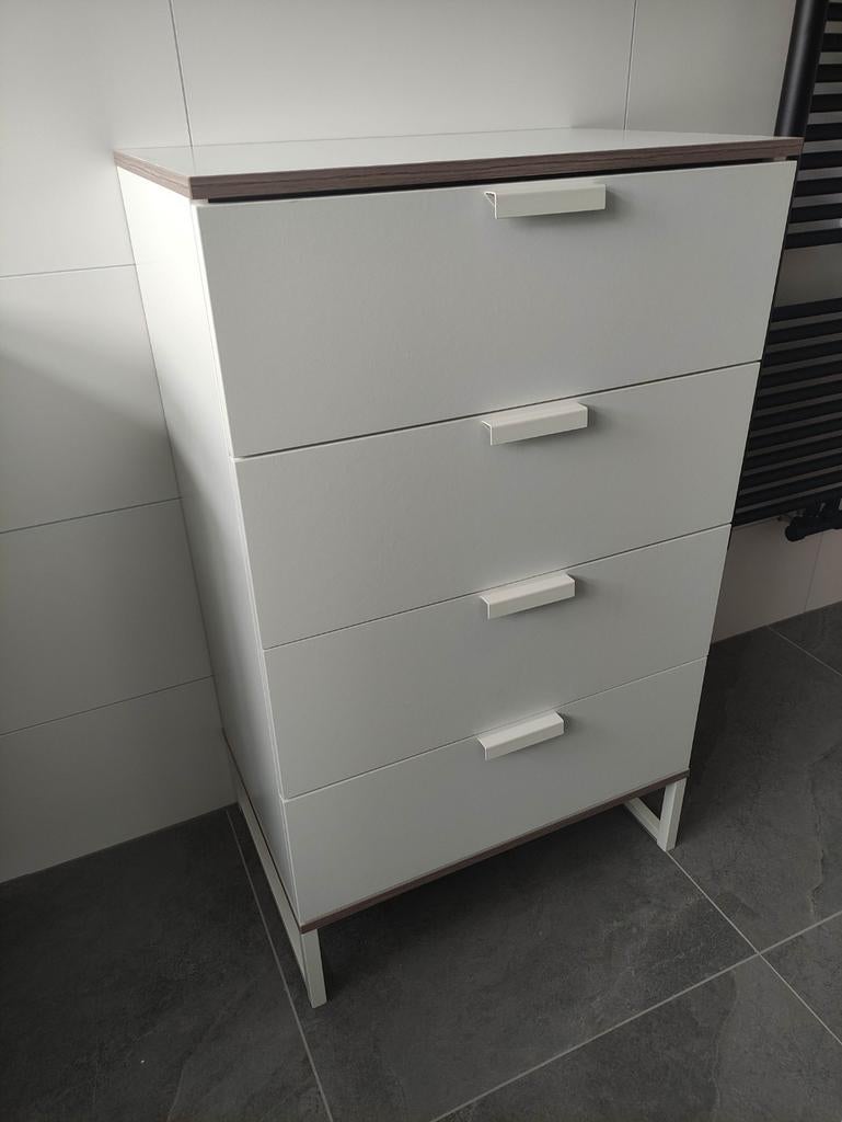 Ikea Trysil ladekast wit met bruin/houtlook rand, Ophalen, Gebruikt, 50 tot 100 cm, 3 of 4 laden