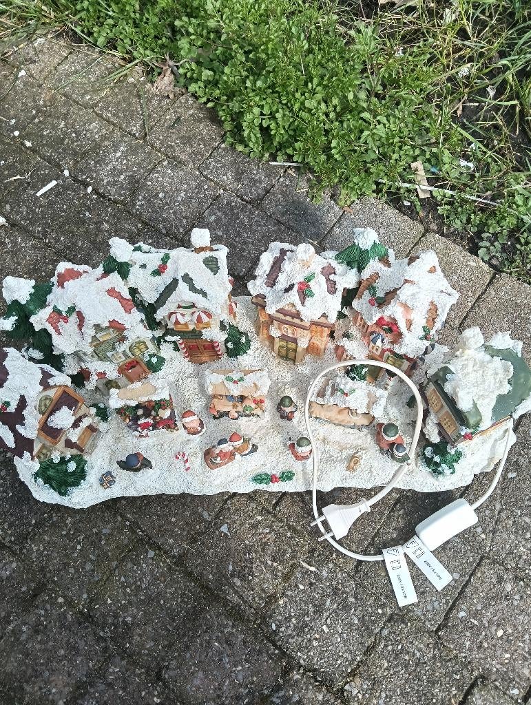 Kerstdorp met verlichting, Ophalen, Gebruikt