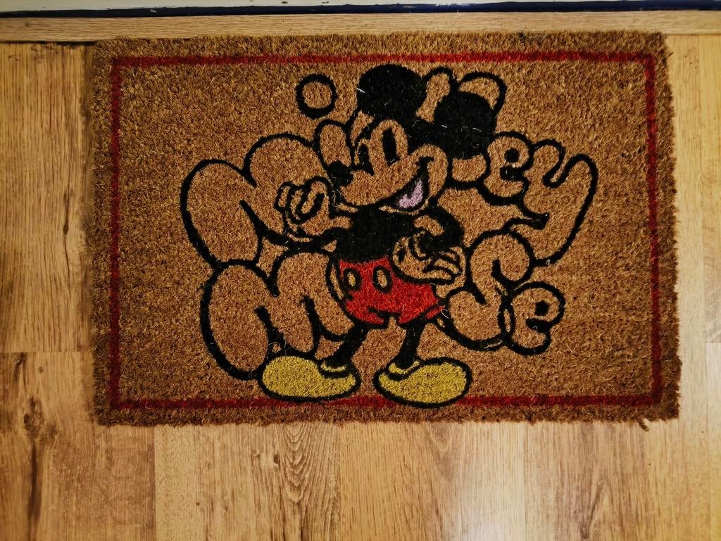 Mickey Mouse Kokos Deurmat - Speels & Duurzaam, Tuin en Terras, Deurmatten, Gebruikt, Schoonloopmat, Ophalen of Verzenden, Kokos