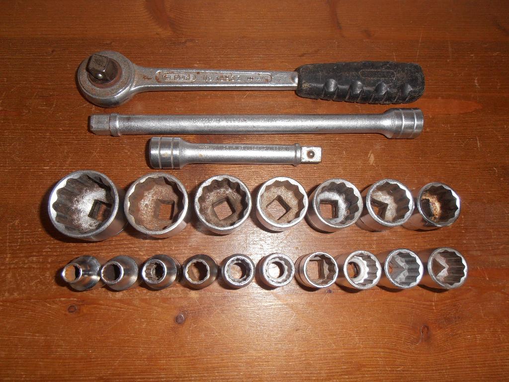 ZGAN Gedore doppenset 1/2 aansluiting., Doe-het-zelf en Verbouw, Gereedschap | Handgereedschap, Gebruikt, Ophalen of Verzenden