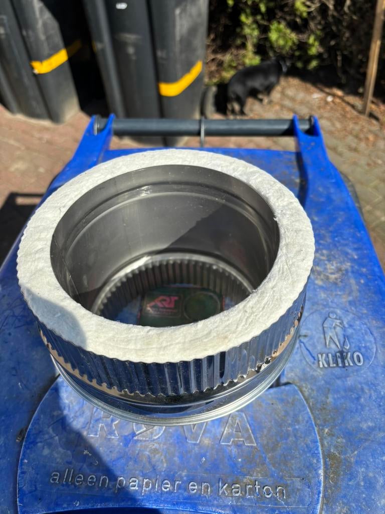 Kachelpijp 90 graden D150mm zwart