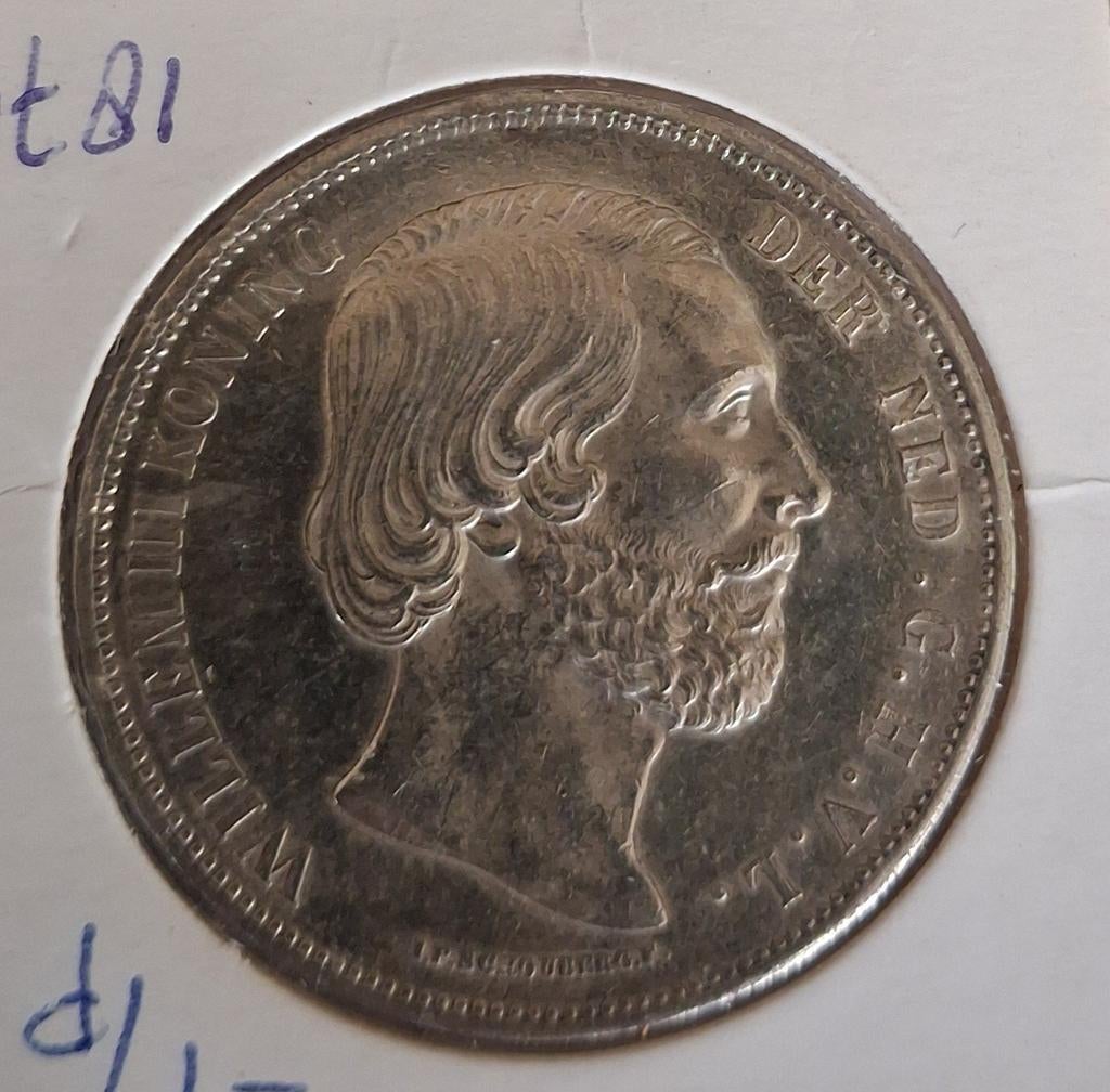 Prachtige rijksdaalder 1874, Ophalen of Verzenden, Koning Willem III, 2½ gulden