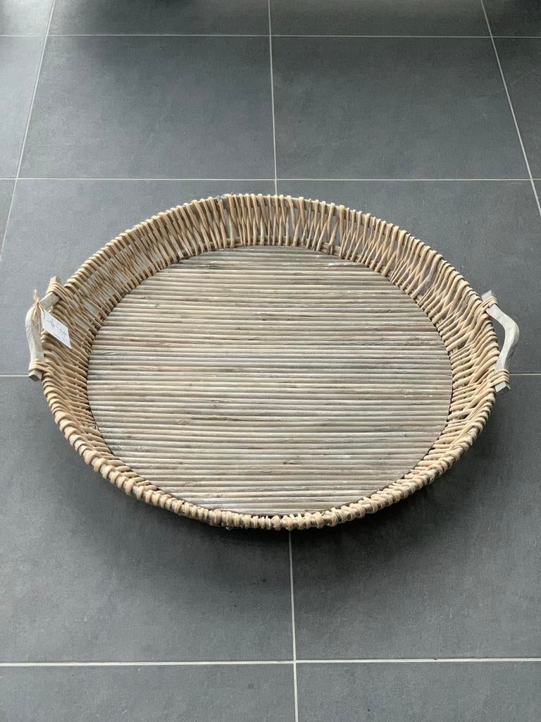 NIEUW Rotan dienblad XL Ø80cm, Huis en Inrichting, Woonaccessoires | Dienbladen, Ophalen, Nieuw, Rond, Hout