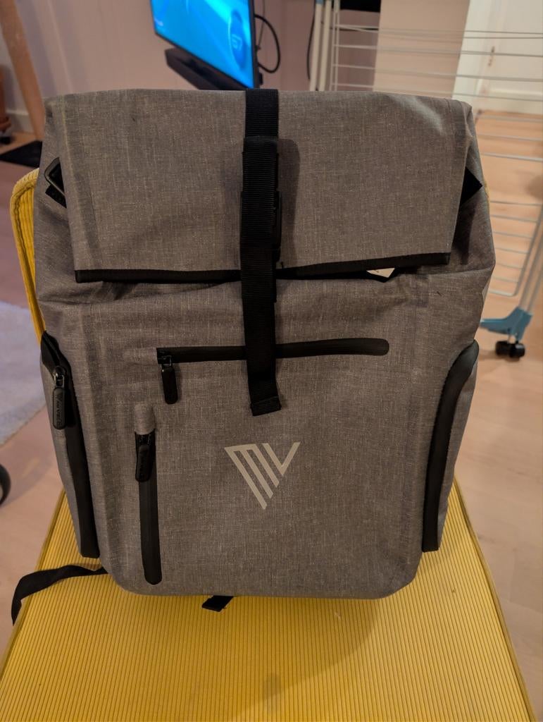 Fietstas en Rugzak in één - Grijs, Fietsen en Brommers, Ophalen of Verzenden, Gebruikt, Onbekend