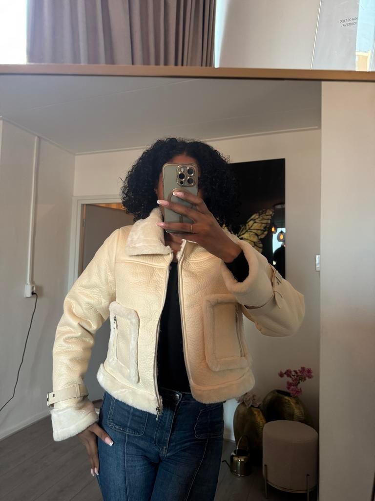 Londonrag Aviator Jas Crème/Wit Maat L, Londonrag, Wit, Maat 42/44 (L), Nieuw