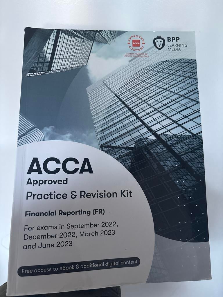 ACCA Practice & Revision Kit - Financial Reporting, Ophalen of Verzenden, Beta, Zo goed als nieuw, HBO