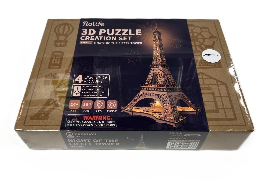 Robotime Night of the Eiffel Tower, Ophalen of Verzenden, Nieuw, Knutselwerk