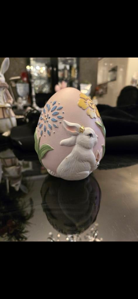 Paasei met konijn decoratie, Diversen, Pasen, Ophalen of Verzenden, Nieuw