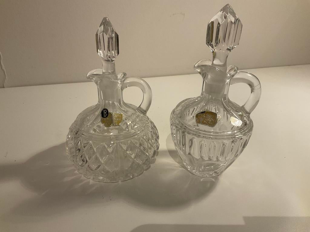 Bleikristal Azijn & Olie Set - Serge, Antiek en Kunst, Ophalen of Verzenden