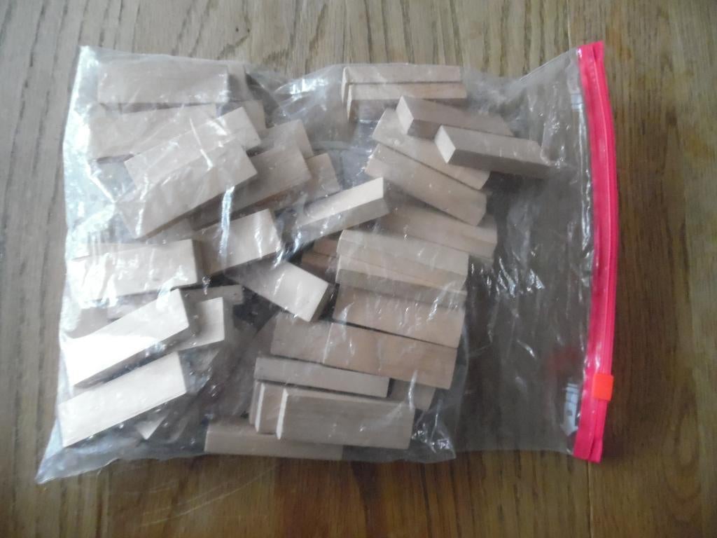 zak met 52  nieuwe Jenga blokjes van 6.5 cm, Ophalen of Verzenden, Nieuw, Overige typen