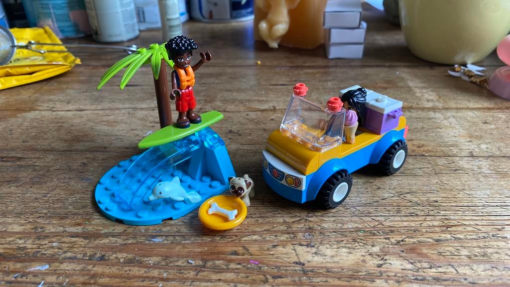 Lego friends 41725 strandbuggy plezier compleet, Ophalen of Verzenden, Zo goed als nieuw, Complete set, Lego