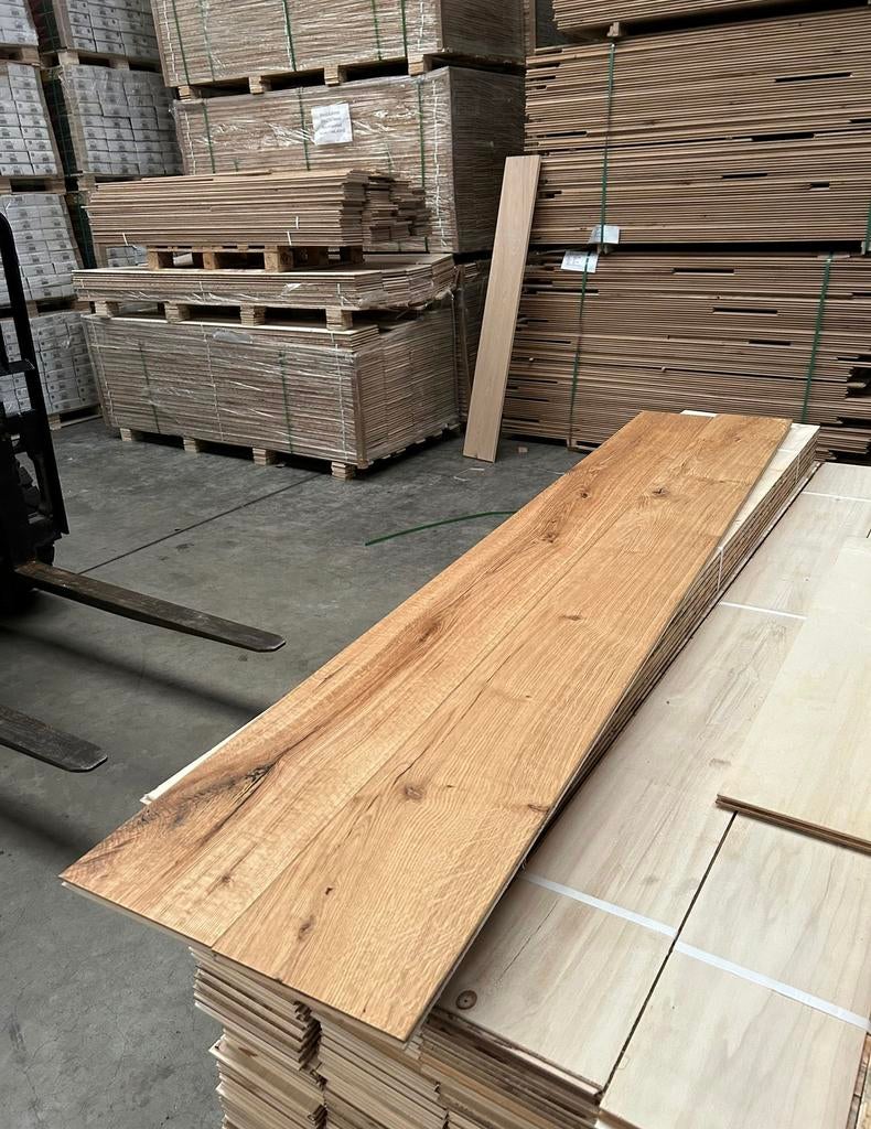 Eiken vloeren visgraat multiplank restpartijen parket, Parket, Nieuw, Ophalen of Verzenden, 10 tot 30 cm