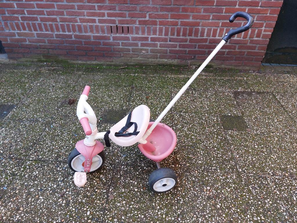 Driewieler Smoby roze, Ophalen, Gebruikt, Smoby, Duwstang
