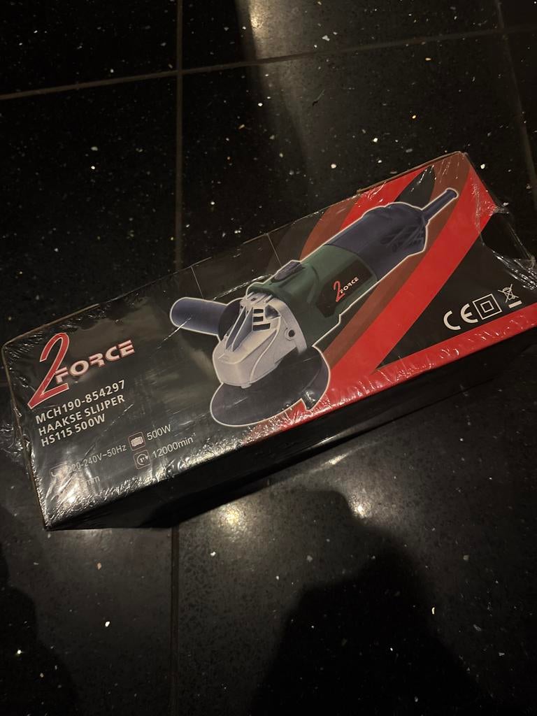2Force Haakse Slijper 500W - Nieuw in Verpakking, Ophalen of Verzenden, Nieuw, Minder dan 600 watt, Bandschuurmachine