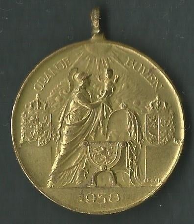 NEDERLAND Herdenkings medaille Oranje Boven 1938 Beatrix, Verzenden, Brons, Nederland