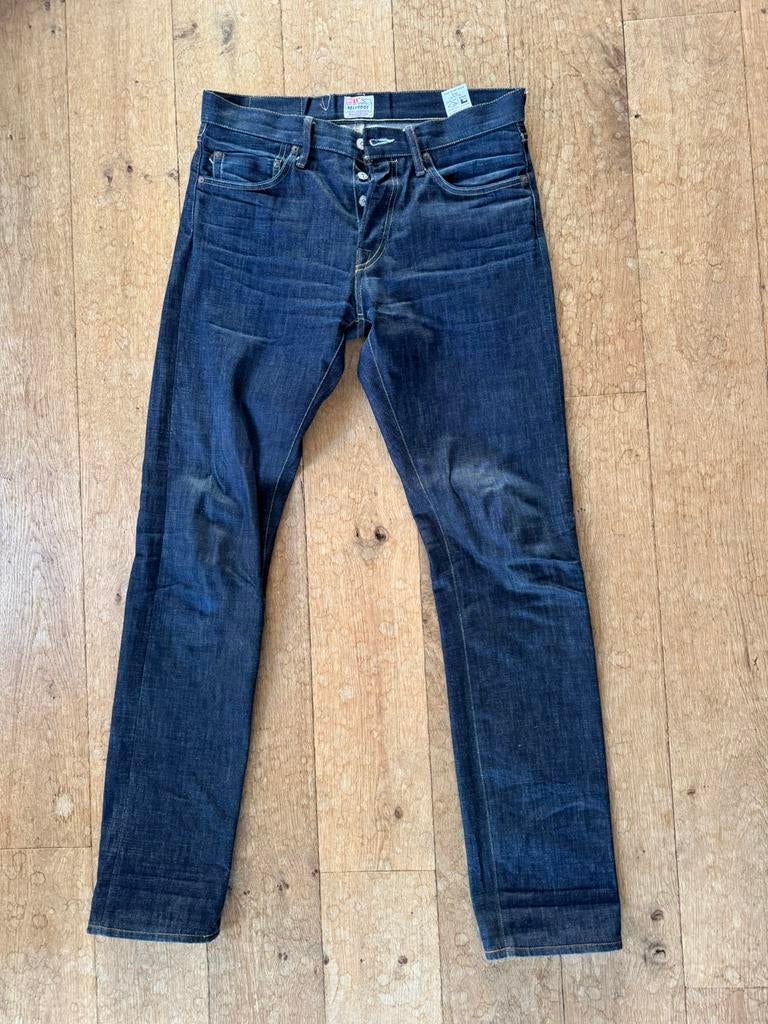 Big E selvedge denim., Kleding | Heren, Spijkerbroeken en Jeans, Zo goed als nieuw, W32 (confectie 46) of kleiner, Blauw, Ophalen of Verzenden
