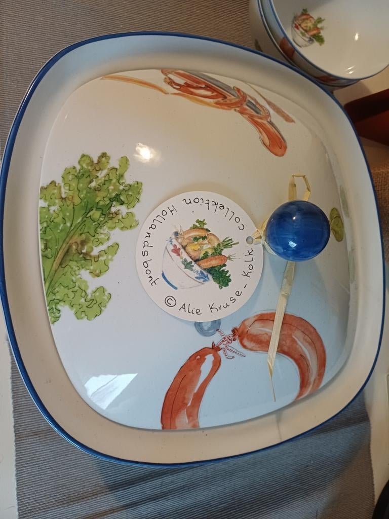 Stamppot Schaal + Kommen Alie Kruse kolk, Nieuw, Ophalen of Verzenden, Schaal of Schalen, Overige stijlen