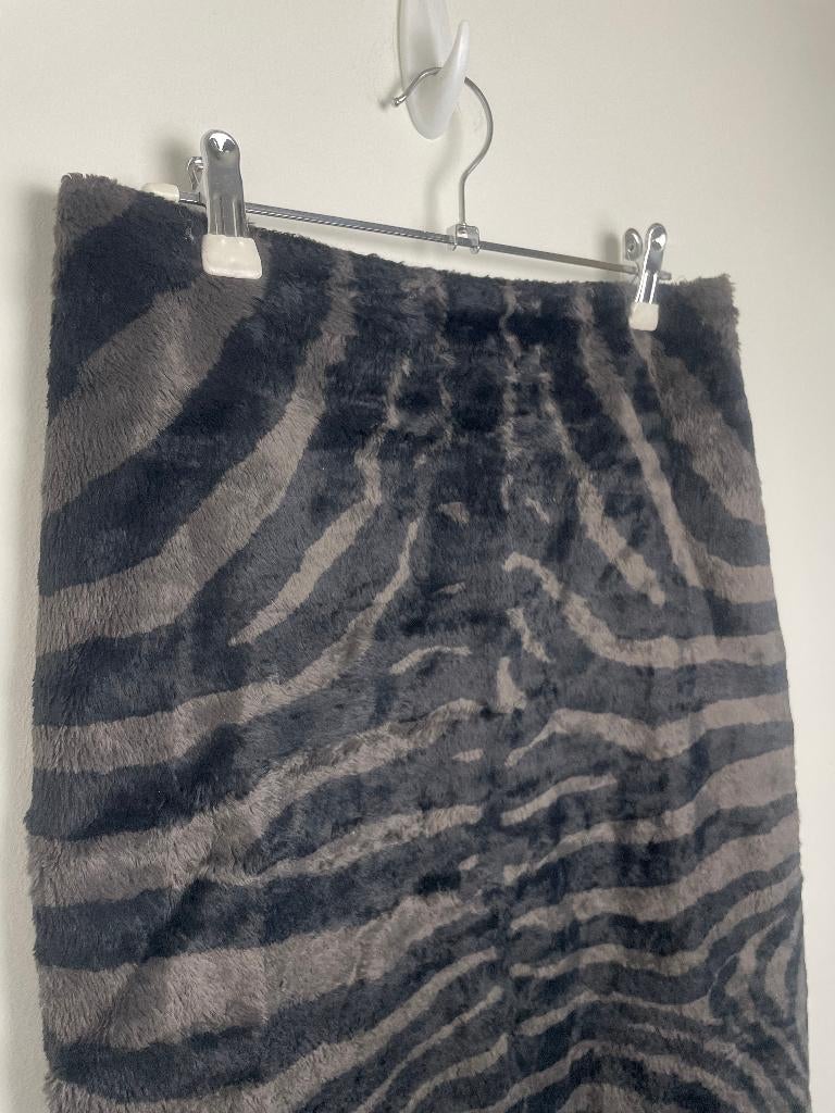 Pauw Studio faux fur zebraprint rok zwart grijs maat 1/S, INFO@PAUW.COM, Europaplein 37 1078 GV AMSTERDAM, Zwart, Pauw