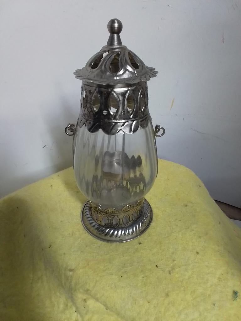 14815) mooi windlicht/ graf lantaarn, Ophalen of Verzenden, Hout