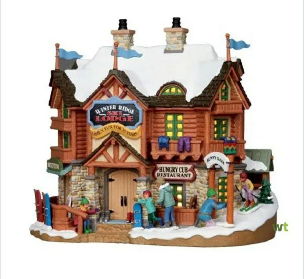 Lemax winter ski lodge kerstdorp miniatuur, Ophalen of Verzenden, Zo goed als nieuw