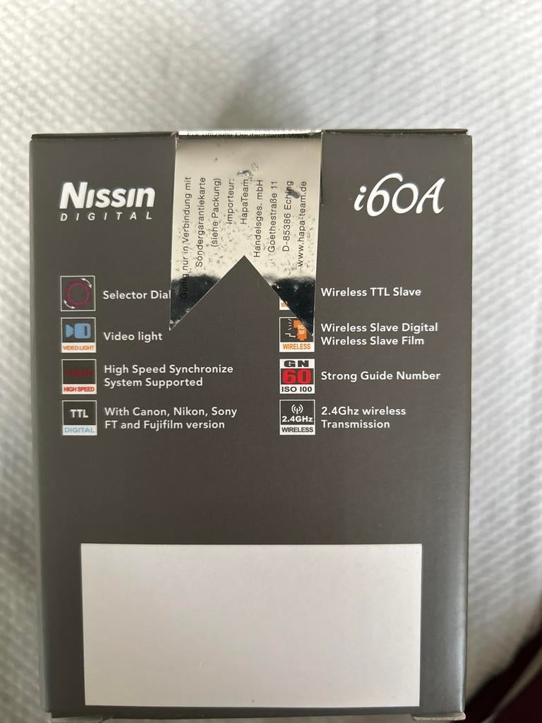 Nissin I60A Flitsers - Set van 2, Ophalen of Verzenden, Zo goed als nieuw, Overige merken, Kantelbaar