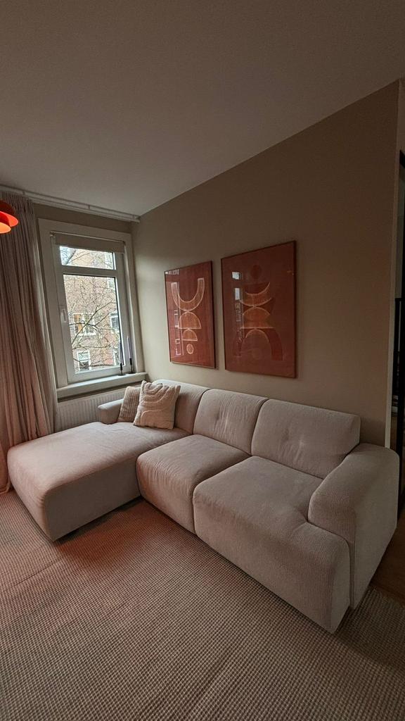 Hoekbank beige van Montel, Ophalen, Zo goed als nieuw