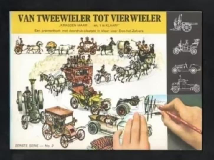 Boek Van Tweewieler tot Vierwieler Doordrukplaatjes., Ophalen of Verzenden, Zo goed als nieuw