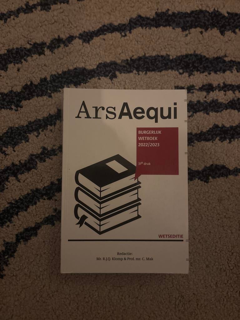 Ars Aequi Burgerlijk Wetboek 2022/2023 - 31e druk, Boeken, Studieboeken en Cursussen, Zo goed als nieuw, HBO, Alpha, Ophalen of Verzenden