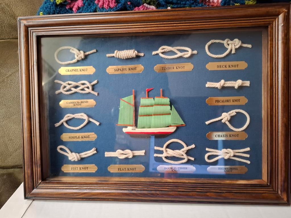 Ingelijst Knopenbord Scheepvaart - Maritieme Decoratie, Ophalen of Verzenden