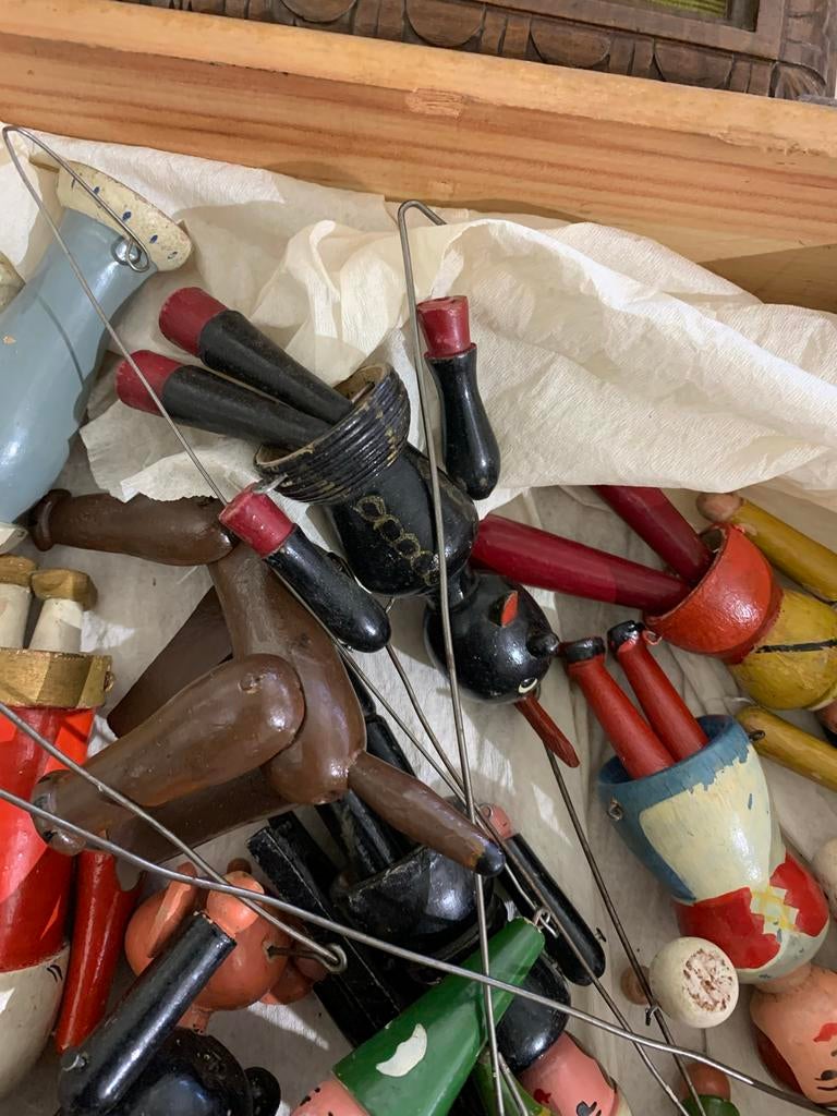 Antieke erzgebirge Poppenkastpoppen Set, Ophalen of Verzenden